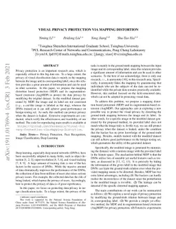 Visual Privacy Protection via Mapping Distortion