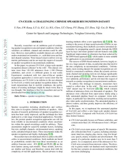 CN-CELEB: a challenging Chinese speaker recognition dataset