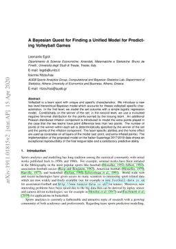 A Bayesian Quest for Finding a Unified Model for Predicting Volleyball
  Games