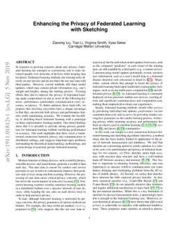 Enhancing the Privacy of Federated Learning with Sketching