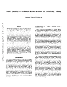 Video Captioning with Text-based Dynamic Attention and Step-by-Step
  Learning