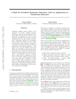 A Rule for Gradient Estimator Selection, with an Application to
  Variational Inference