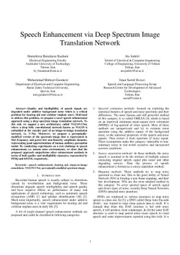 Speech Enhancement via Deep Spectrum Image Translation Network