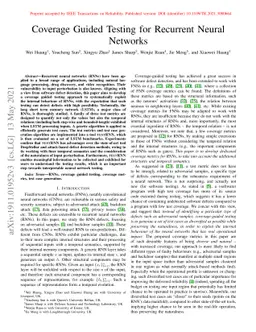 Coverage Guided Testing for Recurrent Neural Networks