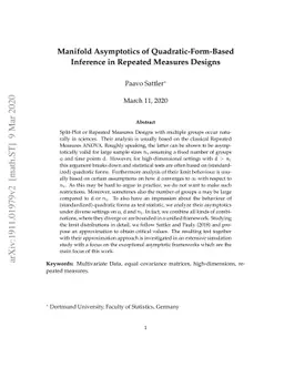 Manifold Asymptotics of Quadratic-Form-Based Inference in Repeated
  Measures Designs