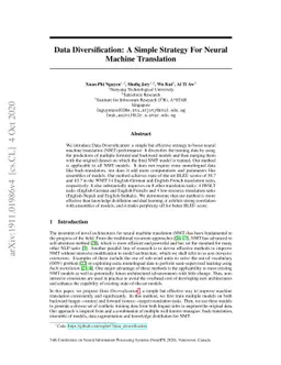 Data Diversification: A Simple Strategy For Neural Machine Translation