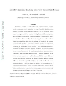 Selective machine learning of doubly robust functionals