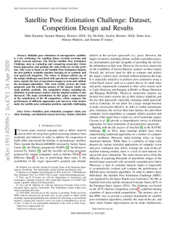 Satellite Pose Estimation Challenge: Dataset, Competition Design and
  Results