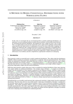 A Method to Model Conditional Distributions with Normalizing Flows