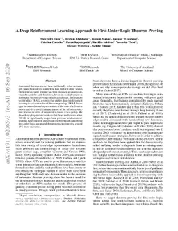 A Deep Reinforcement Learning Approach to First-Order Logic Theorem
  Proving