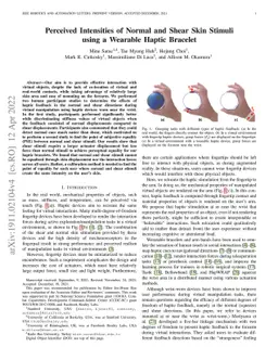 Perceived Intensities of Normal and Shear Skin Stimuli using a Wearable
  Haptic Bracelet