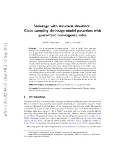 Shrinkage with shrunken shoulders: Gibbs sampling shrinkage model
  posteriors with guaranteed convergence rates