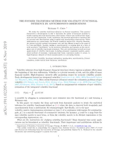 The Fourier Transform Method for Volatility Functional Inference by
  Asynchronous Observations
