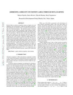 Addressing Ambiguity of Emotion Labels Through Meta-Learning