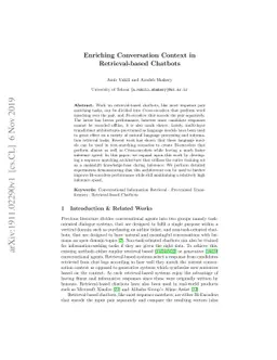 Enriching Conversation Context in Retrieval-based Chatbots