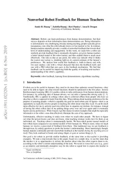 Nonverbal Robot Feedback for Human Teachers