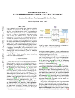 The sound of my voice: speaker representation loss for target voice
  separation