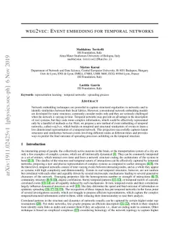 weg2vec: Event embedding for temporal networks