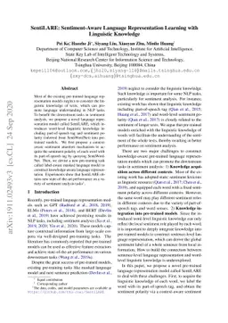 SentiLARE: Sentiment-Aware Language Representation Learning with
  Linguistic Knowledge