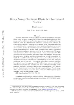 Group Average Treatment Effects for Observational Studies