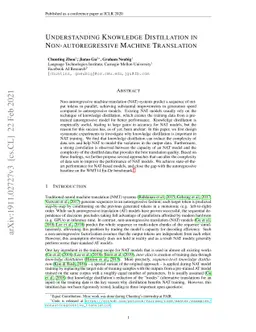 Understanding Knowledge Distillation in Non-autoregressive Machine
  Translation