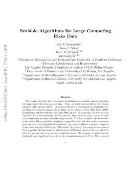 Scalable Algorithms for Large Competing Risks Data