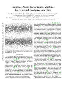 Sequence-Aware Factorization Machines for Temporal Predictive Analytics