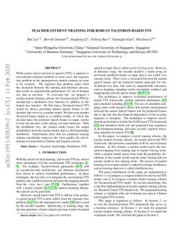Teacher-Student Training for Robust Tacotron-based TTS