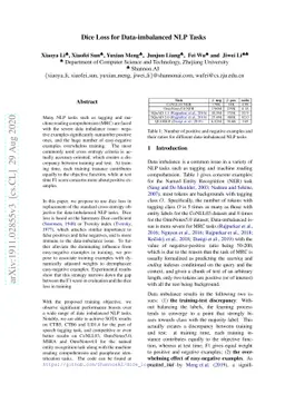 Dice Loss for Data-imbalanced NLP Tasks