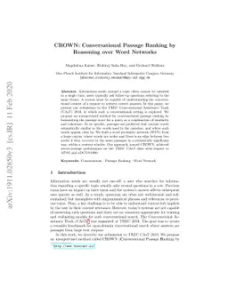 CROWN: Conversational Passage Ranking by Reasoning over Word Networks