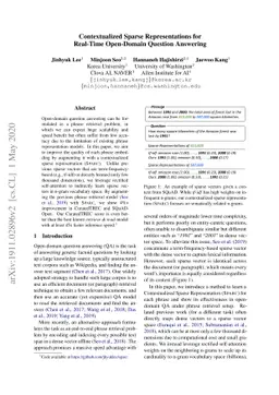 Contextualized Sparse Representations for Real-Time Open-Domain Question
  Answering