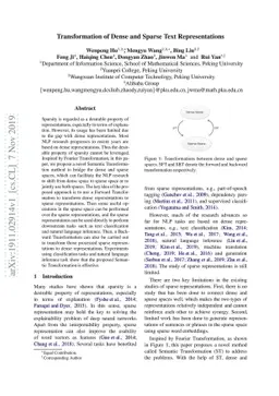 Transformation of Dense and Sparse Text Representations