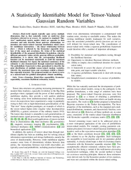 A Statistically Identifiable Model for Tensor-Valued Gaussian Random
  Variables