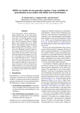 BERTs of a feather do not generalize together: Large variability in
  generalization across models with similar test set performance