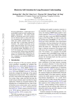 Blockwise Self-Attention for Long Document Understanding