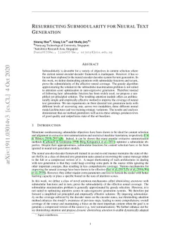 Resurrecting Submodularity for Neural Text Generation