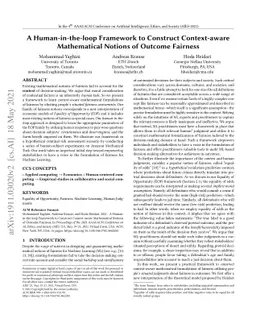 A Human-in-the-loop Framework to Construct Context-aware Mathematical
  Notions of Outcome Fairness