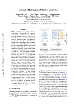 Contrastive Multi-document Question Generation