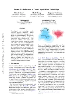 Interactive Refinement of Cross-Lingual Word Embeddings