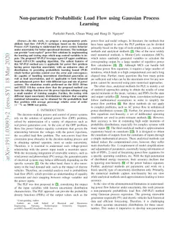 Non-parametric Probabilistic Load Flow using Gaussian Process Learning