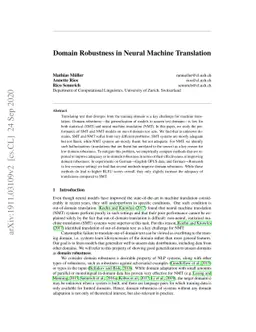 Domain Robustness in Neural Machine Translation