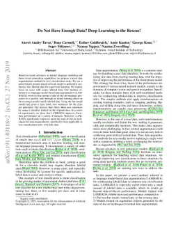 Not Enough Data? Deep Learning to the Rescue!