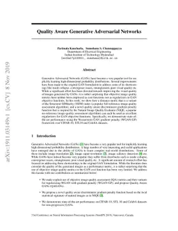 Quality Aware Generative Adversarial Networks
