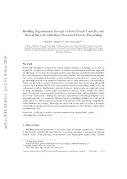 Building Segmentation through a Gated Graph Convolutional Neural Network
  with Deep Structured Feature Embedding