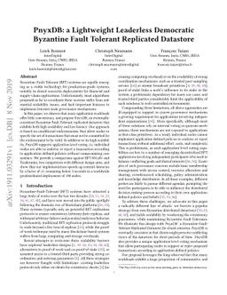 PnyxDB: a Lightweight Leaderless Democratic Byzantine Fault Tolerant
  Replicated Datastore