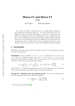 Macro F1 and Macro F1