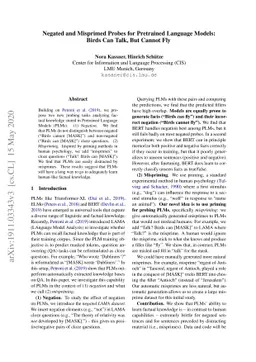 Negated and Misprimed Probes for Pretrained Language Models: Birds Can
  Talk, But Cannot Fly