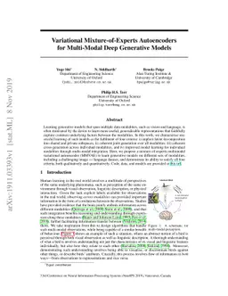 Variational Mixture-of-Experts Autoencoders for Multi-Modal Deep
  Generative Models