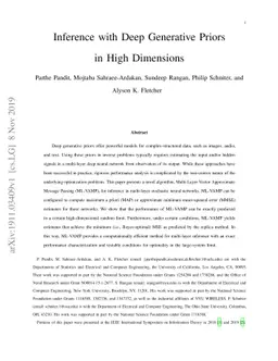 Inference with Deep Generative Priors in High Dimensions