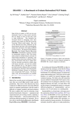 ERASER: A Benchmark to Evaluate Rationalized NLP Models